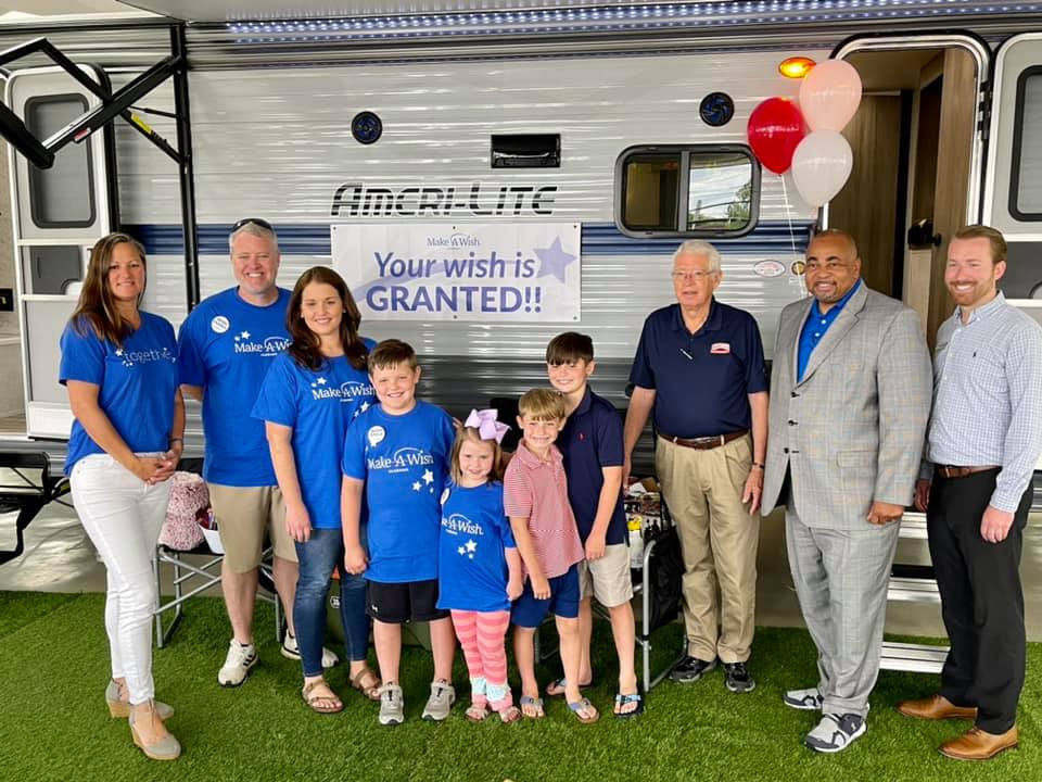 Wish family with Bankston team